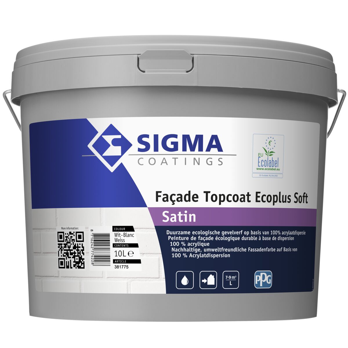 Sigma Façade Topcoat Ecoplus Soft Satin <br><FONT size="4">voorheen Sigma Façade Ecoplus Soft</FONT>